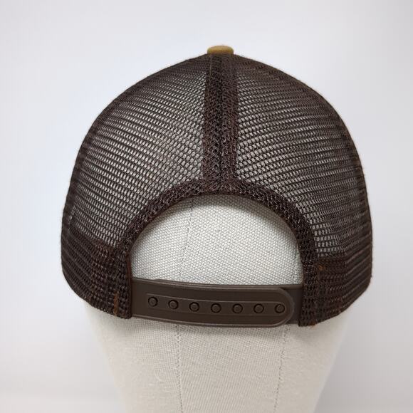 American Flag Snapback Trucker Hat Brown OS Adjustable Mesh Arcadian Outfitters - Picture 6 of 9